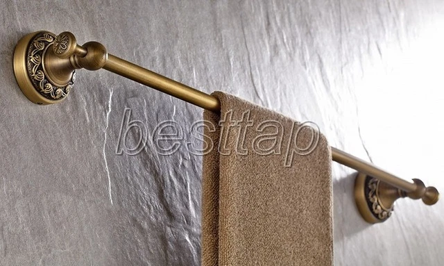 Antique Brass Wall Mounted Single Towel Rail Bar Bathroom Accessory sba482