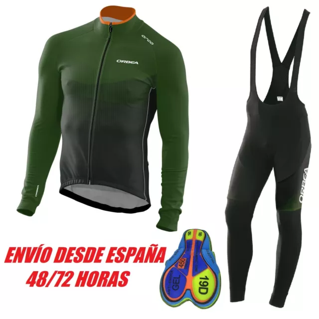 Equipacion Ciclismo Invierno Termica Conjunto Maillot Culote Gel Bici Orbea Orca