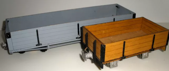 Mamod  Live Steam O Gauge compatable Metal & Wood Long open wagon & short Wagon