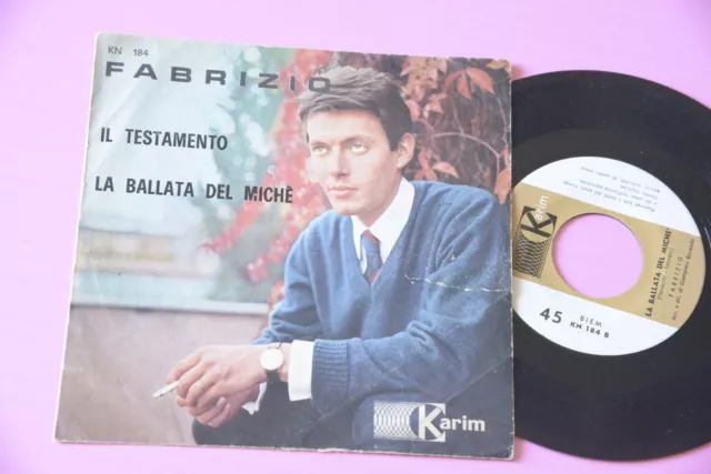 " Fabrizio De Andre 7"" IL Testament The Ballad Of Miche Original 1963 "