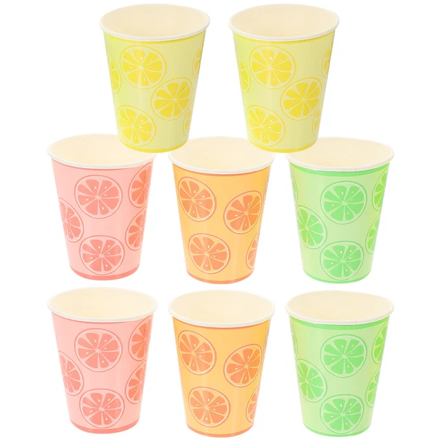 8 Pcs Gelbe Mundspülbecher Zitronen-Pappbecher Snack