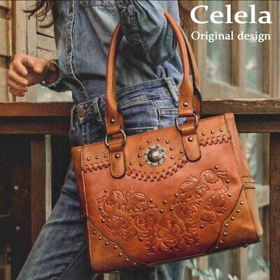 Celela Concealed Carry Embossed Original Women Handbag shoulder Tote Purse Bag