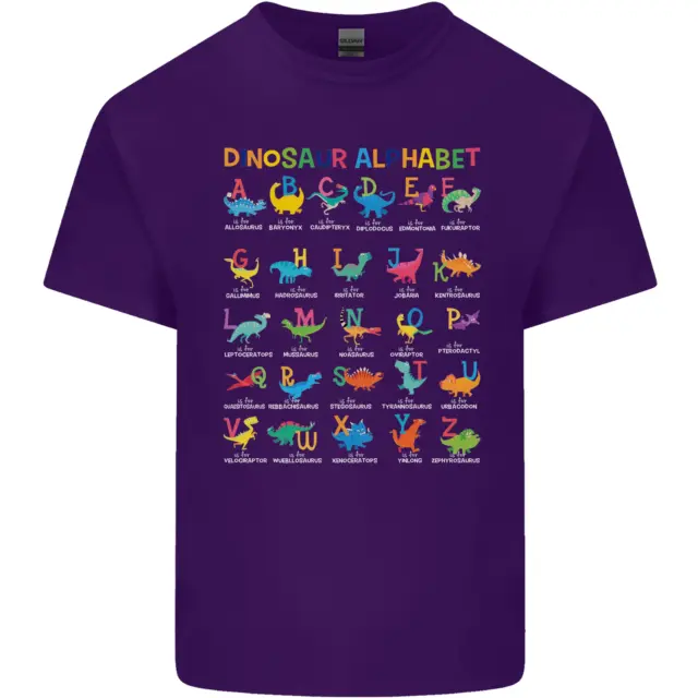 T-shirt top da uomo Dinosaur Alphabet T-Rex divertente in cotone 10