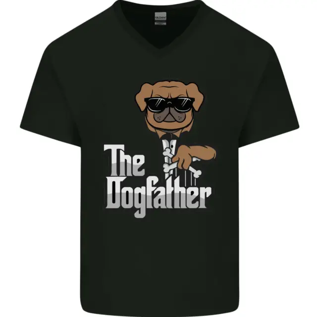 The Dog Father Drôle Fête des Pères Papa Hommes Col V Coton T-Shirt