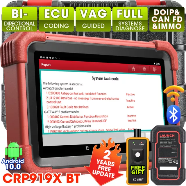 2024 LAUNCH X431 CRP919X BT PRO Car Bidirectional Diagnostic Scanner ECU Coding