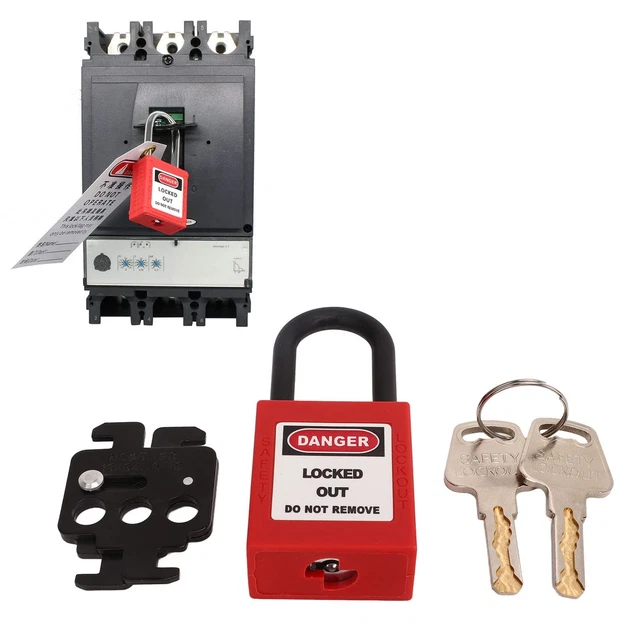 Sistema Di Blocco Per Interruttore Automatico 480-600V, A Vite, Rosso, Dimensioni 95x63x96 Mm, Polipropilene, Lucchetto Singolo - 2