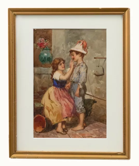 Leonardo Morello - Italian School Early 19th Century Watercolour, Dressing Up