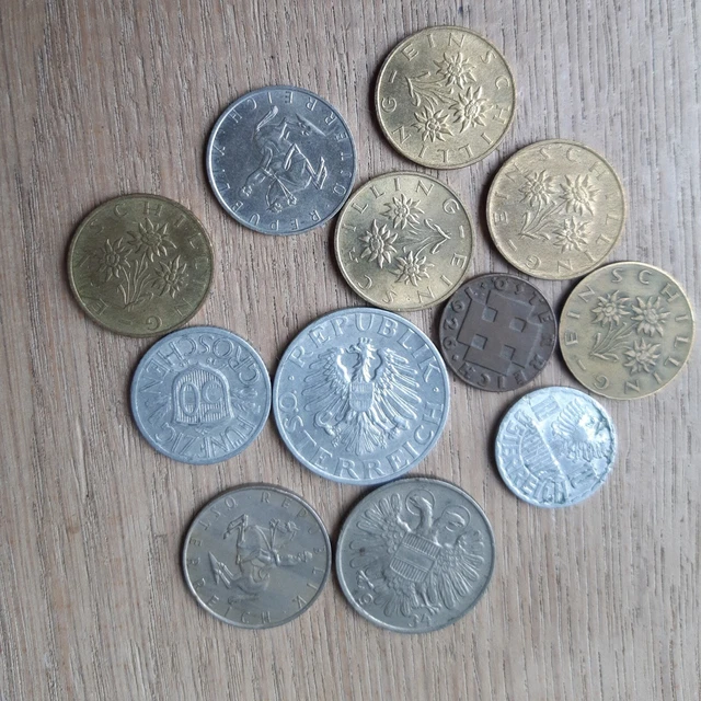 Lot Monnaies pieces Autriche Shilling  Alu unzirkuliert et autres