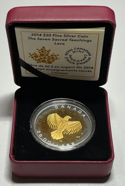 2014 Canada $20 Fine Silver Coin: The Seven Sacred Teachings - Love Box + COA