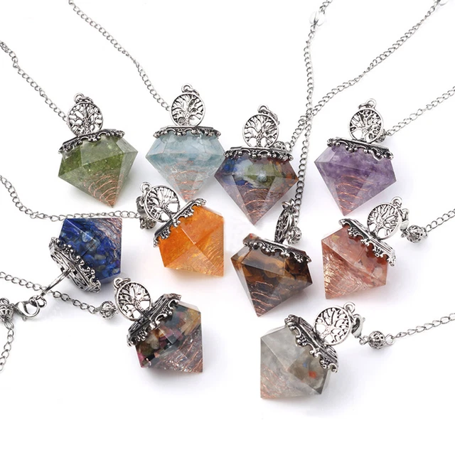 Healing Stone Tree of Life Chakra Reiki Pendulum Pendant Orgonite Orgone Chakra 3