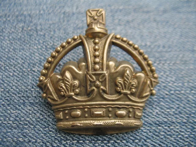 Original British Army Large Brass Rank Crown Badge Warrant Officer 2 or 3 WW2