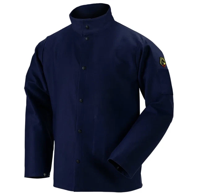 Revco Black Stallion 30" 9 oz Cotton FR Navy Welding Jacket Size Large