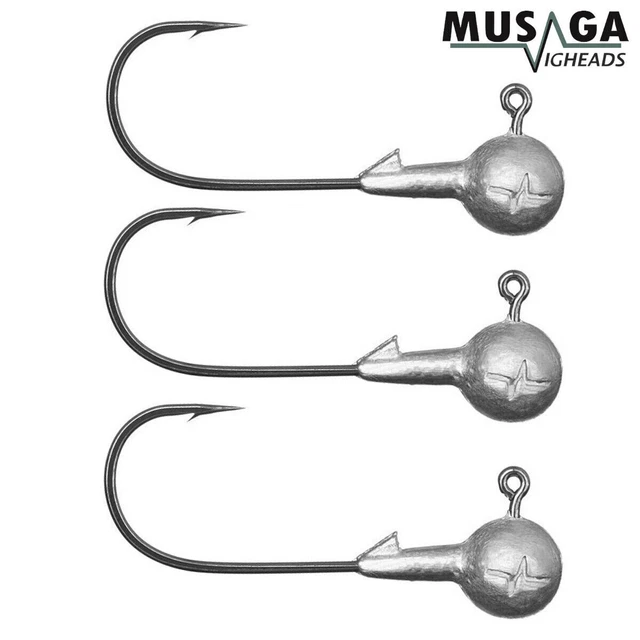 MUSAGA CLASSIC Jigkopf - 3 Stk.- Jighaken Jighead Sasame Haken Set Jigköpfe Jig