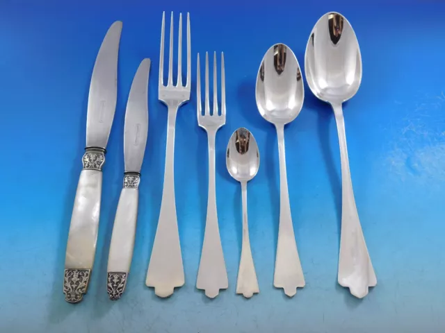 Arts & Crafts by Albert & Andre Calle French 950 Silver Flatware Set Service