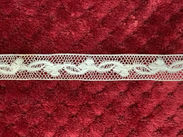 Antique French Valenciennes Bobbin lace insertion sold per meter - width 1.6cm
