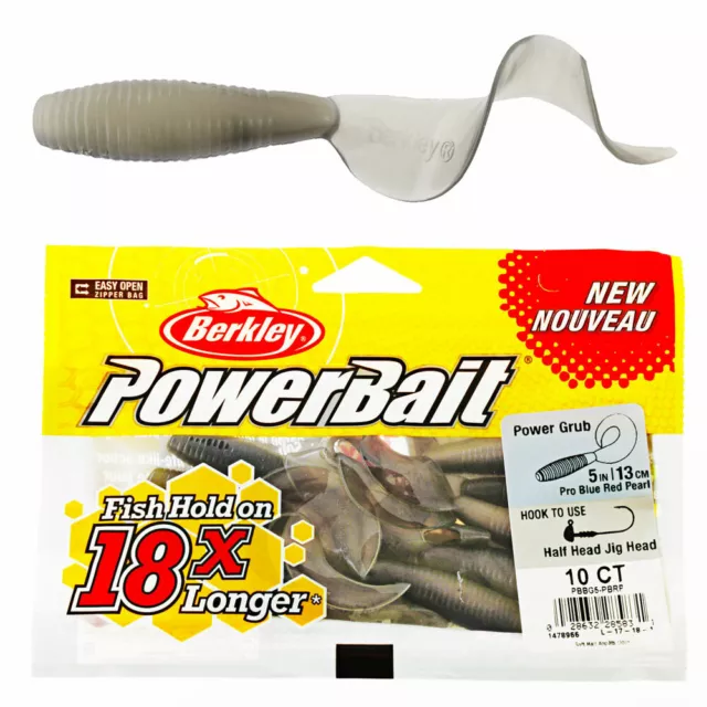 Berkley PowerBait Power Grub Soft Bait 12cm Pro Blue Red Pearl