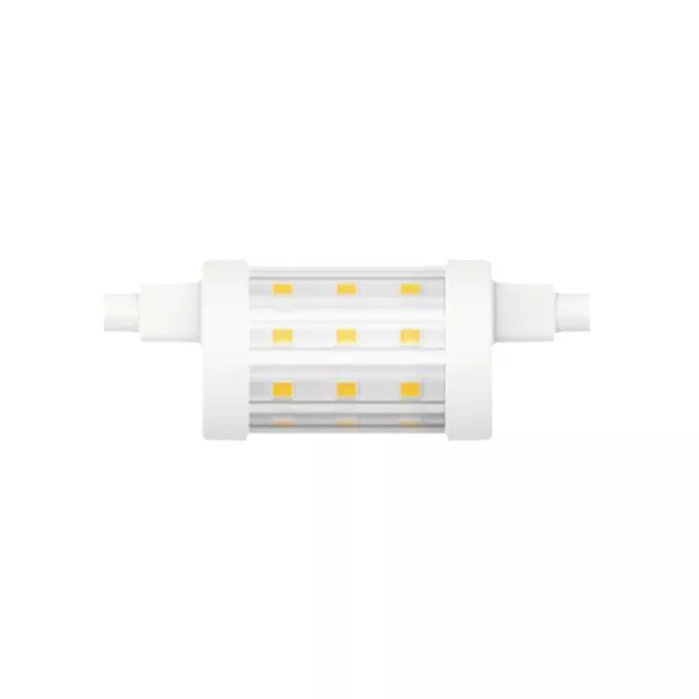 Lámpara LED 78mm Varilla 7W R7s Transparente 600lm Blanco Cálido 2700K 330°