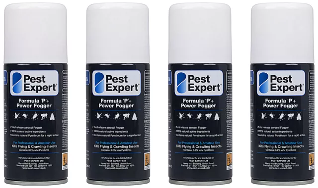 Flea Fogger (x4) Pest Expert 50% Larger (150ml) for a more powerful treatment