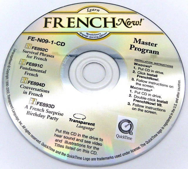 Learn French Now! Master Program (2002) CD Disc Only