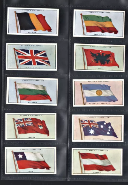 John Player Sons Flags of the League of Nations Tobacco Card complete set of 50