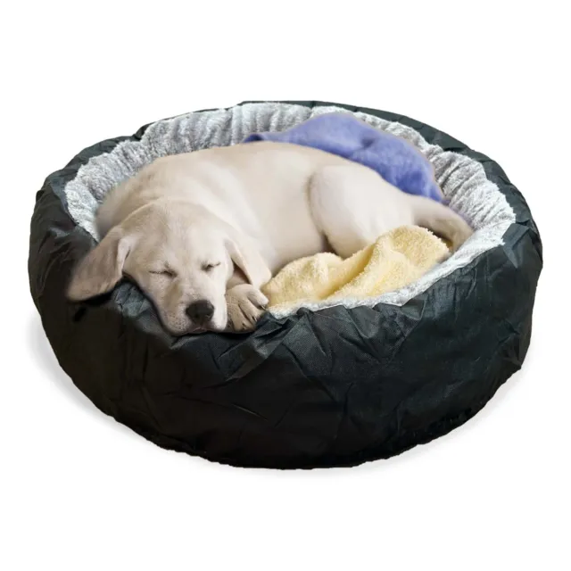 Dog Bed Donut Soft Round Plush Pet Beds For Calming Pet Anti Anxiety Washable