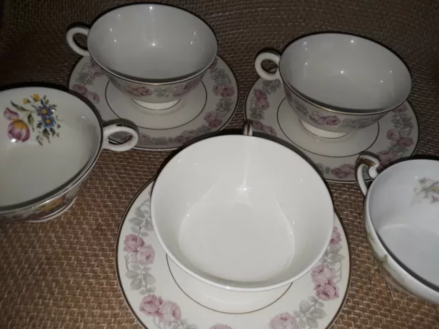 THEODORE HAVILAND Set Lot Limoges France TEA CUP SAUCER Party New York Flowers