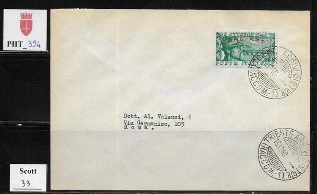 PHT_394. TRIESTE FTT. FDC w. 1948 RICOSTRUZIONE PONTE BASSANO. Scott 33