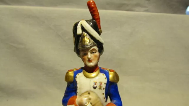 Muller & Co Volkstedt Dresden Porcelain Napoleonic Era Military Officer 8.25 in 2