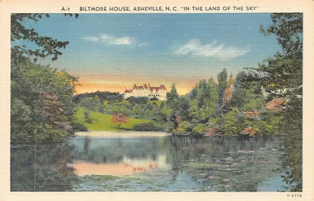 Postcard NC: Biltmore House, Asheville, Linen, Unposted