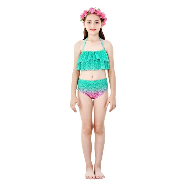 Coda da sirena per bambini Costume da bagno Nuotabile Set bikini For Children 3