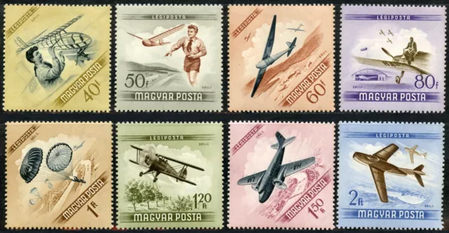 Hungary, Mi.-No. 1376-83 **, Air Day 1954, complete set mint!