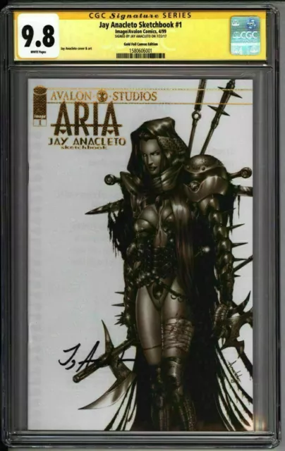 * ARIA Jay Anacleto Sketchbook #1 CGC 9.8 SS Gold Linen Variant (1580606001) *