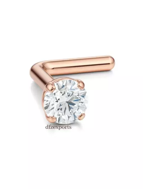 14K Massiccio Oro Naso Piercing da Donna Luccicante Moissanite Piercing Gioielli