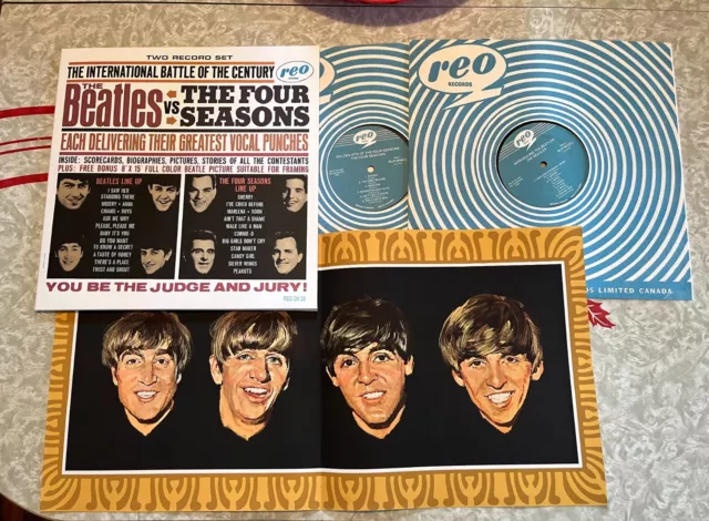 "Beatles vs Four Seasons" Canadian Alt. on REO label - with Poster