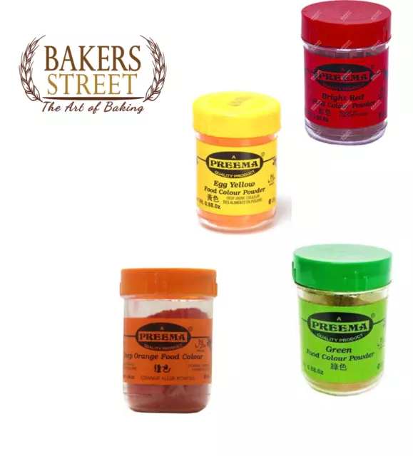 FOOD COLOURING POWDER 4X25g Multi Colours Assorted Pack Icing Baking