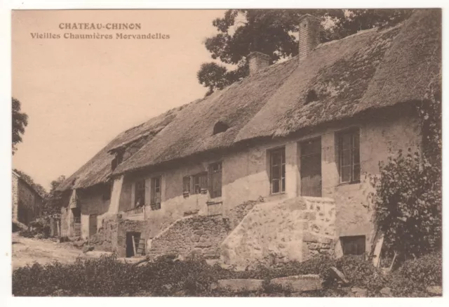 Cpa 58 - Château-Chinon : Vieilles Chaumières Morvandelles (Nièvre) - Non Écrite