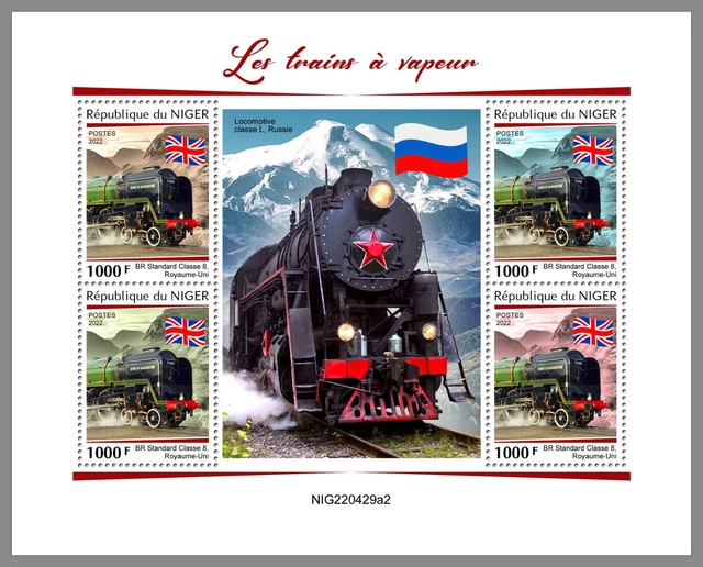 NIGER 2022 MNH Dampflokomotiven Steam Trains #429a2
