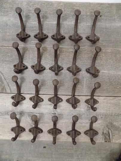 20 Cast Iron Rustic U-Shape Hooks Coat Hat Sweater Towel Bathroom Kitchen Cups
