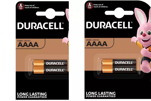 4 x Duracell AAAA 1.5V Ultra Alkaline Batteries MN2500 MX2500 E96 LR61 Jabra