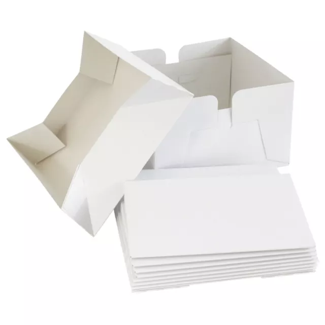 Wedding White Cake Boxes 8,10,12,14,16 Inch With Lids& 4,6 & 12 Hold Cupcake Box