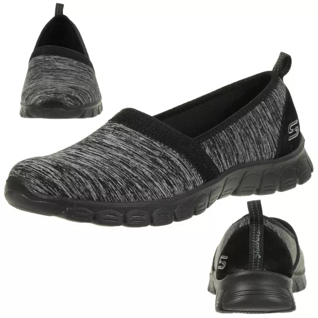 Skechers EZ Flex 3.0 Swift Motion Mujer Zapatos de Verano Slipper BBK Bailarinas