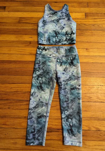 Athleta Girl Medium 8-10 High Rise Tie Dye Chit Chat Capri & Bra Tank Athletic