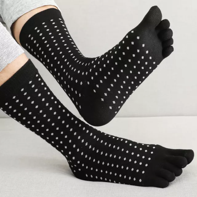 5 Paires Hommes Cinq Doigts Orteil Chaussettes Crew Affaires Travail Robe Daily
