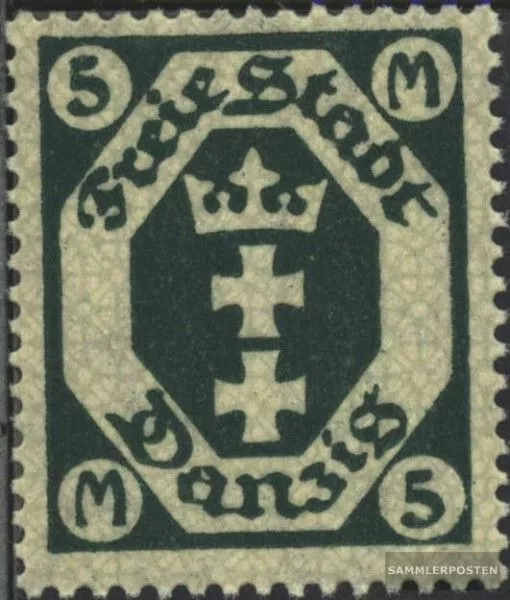 Danzig 124X stehendes Wasserzeichen postfrisch 1923 Großes Wappen