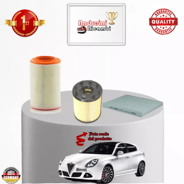 Kit Tagliando 3 Filtri  Alfa Romeo Giulietta 1.4 Tb M.a. 125Kw 170Cv Dal 2013 ->