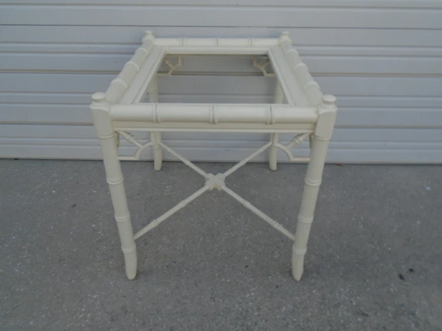 Fretwork Faux Bamboo Side Table Allegro Chinese Chippendale End Regency Rectangl Fretwork Faux Bamboo Side Table Allegro Chinese Chippendale End Regency Rectangl