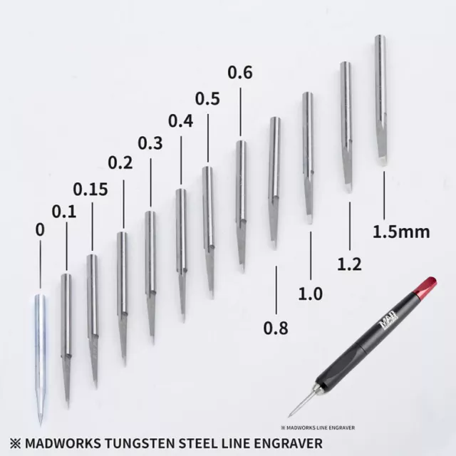 Madworks TS015 Tungsten Steel Panel Line Engraver Scriber Chisel 0.15mm  USA🔥