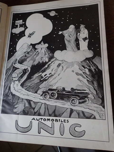 UNIC camionnette automobile PUTEAUX publicité papier ILLUSTRATION 1924 col