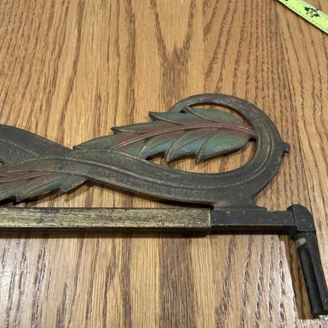 Antique Victorian Cast Iron Extending Curtain Rods Swing Arm Pair Art Deco MCM 10