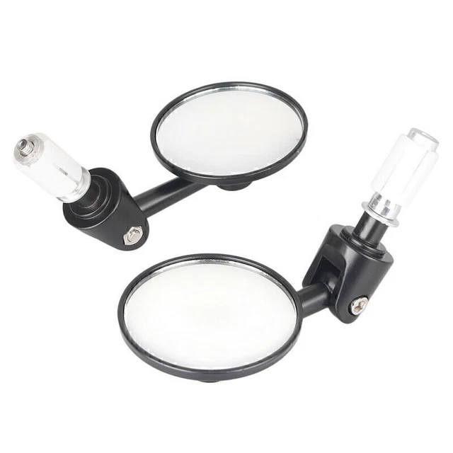 Pair Universal 7cm Rear View Mirrors For Honda Suzuki Kawasaki Yamaha Black